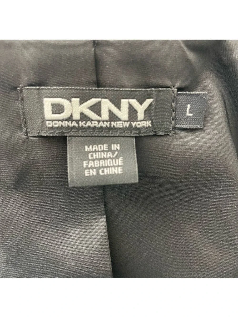 DKNY Wool Lambskin Leather Blazer Jacket Size Large